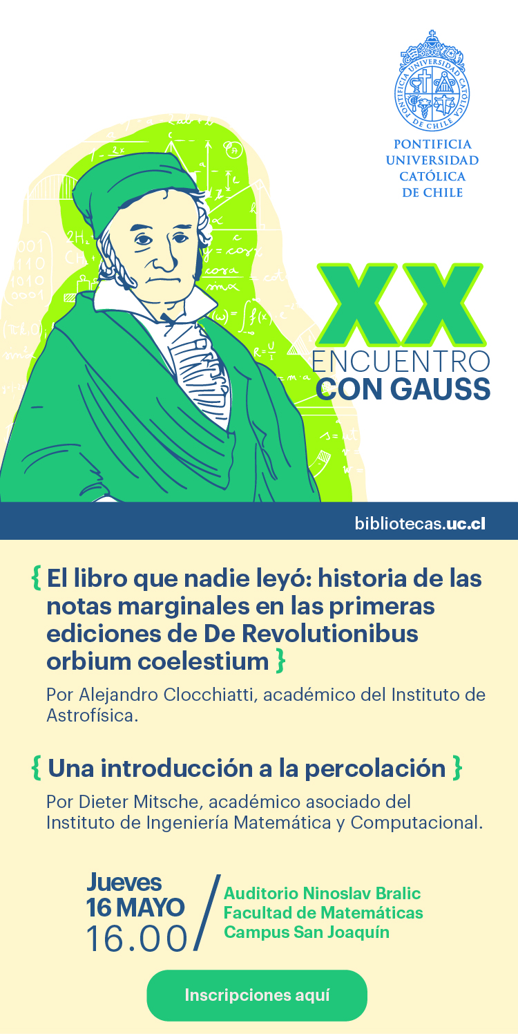 Te invitamos al XX Encuentro con Gauss  (16.05.24, 16.00 hrs.) 