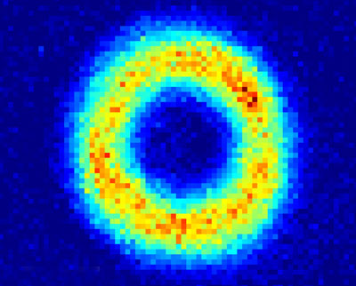 Fotografía de un Condensado de átomos en una trampa toroidal.